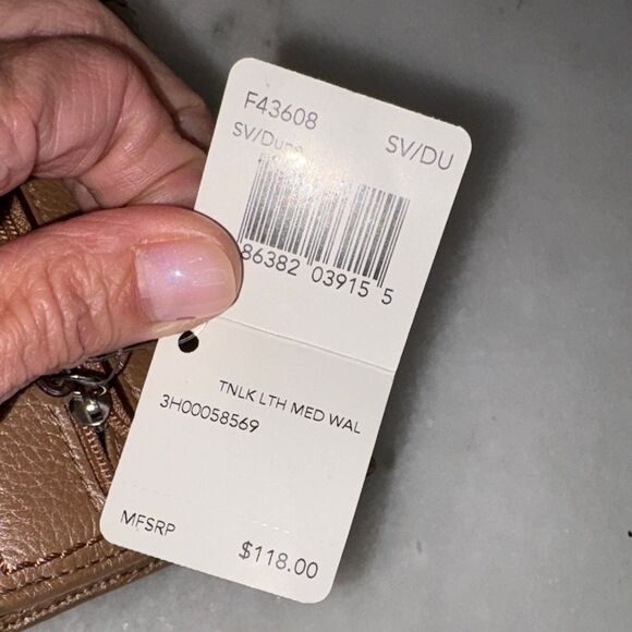 Coach Wallet Golden Tan Pearlized Metallic Pebbled Leather Twistlock Wallet NWT - Picture 16 of 16